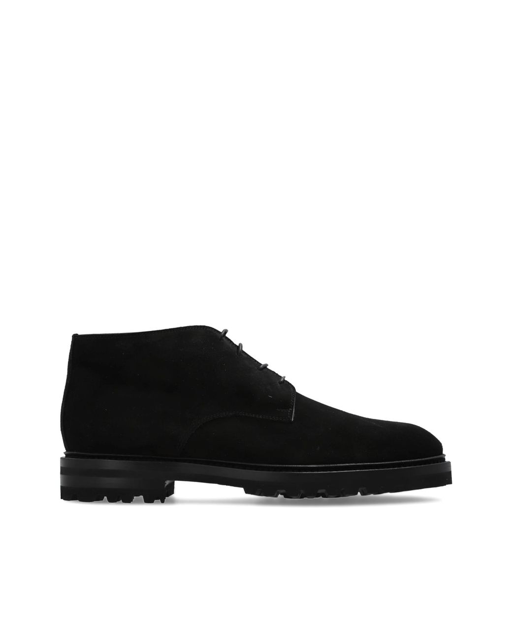 Kiton Black Suede Ankle Boots for men