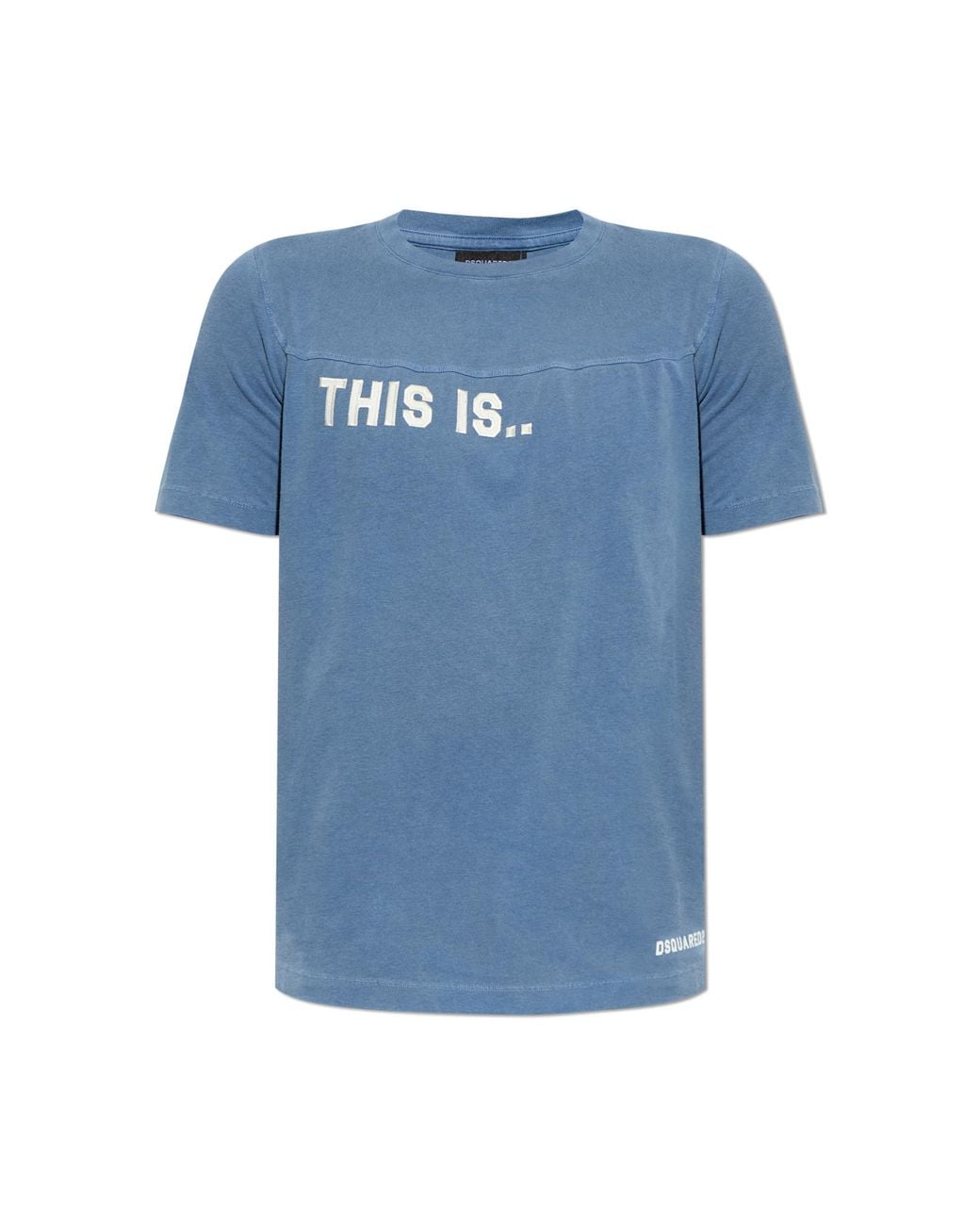 DSquared² Blue T-Shirt With Logo for men