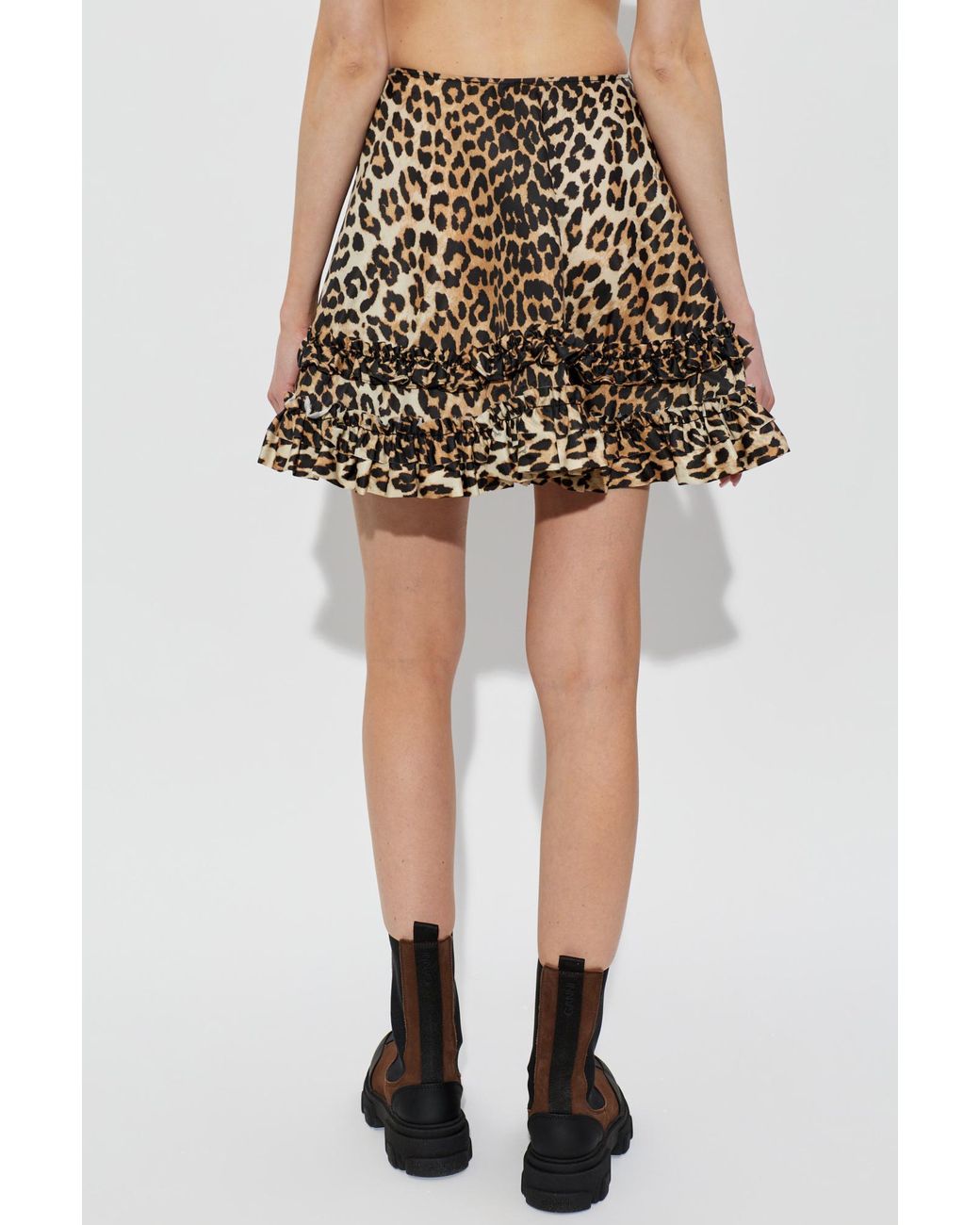 Ganni Brown Ruffled Skirt