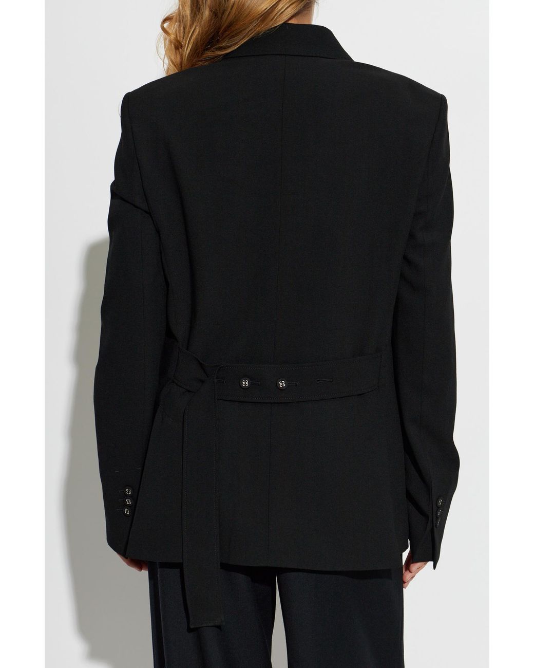 AMI Black Wool Blazer With Open Lapels
