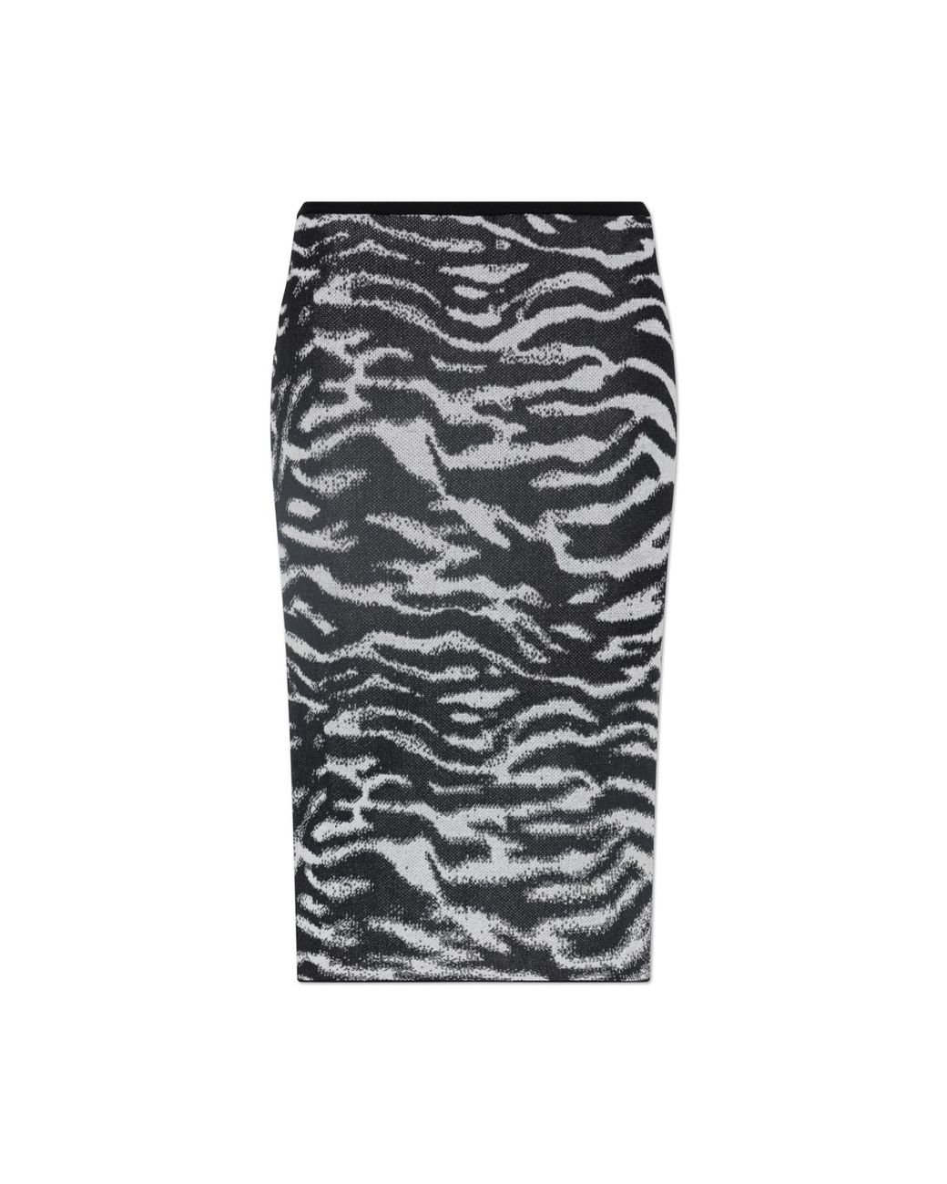 The Attico Black Animal Print Skirt