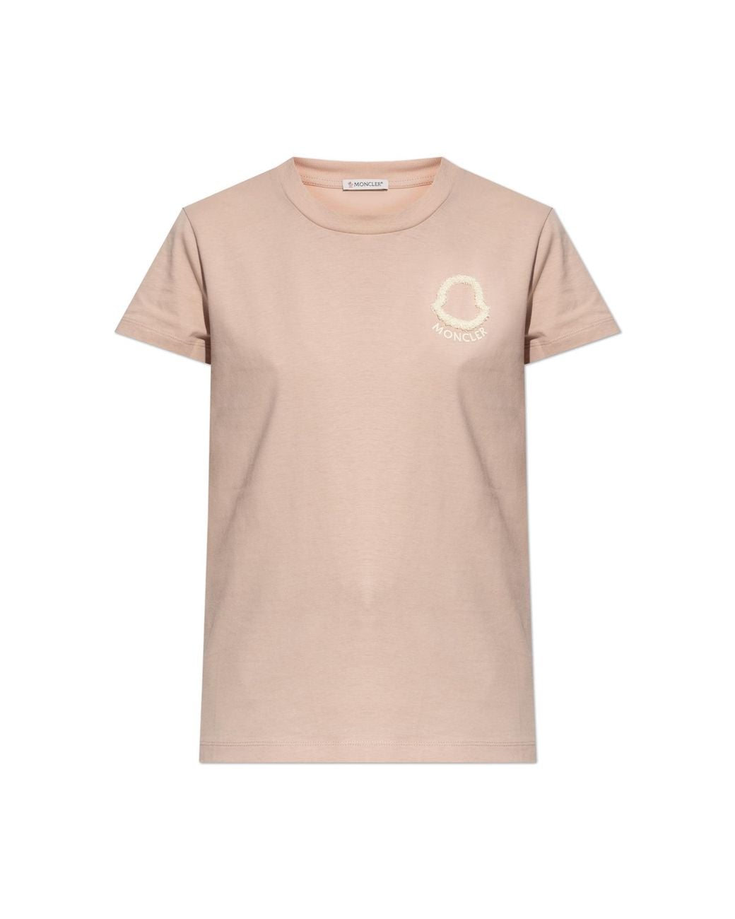 Moncler Pink T-Shirt With Embroidered Logo