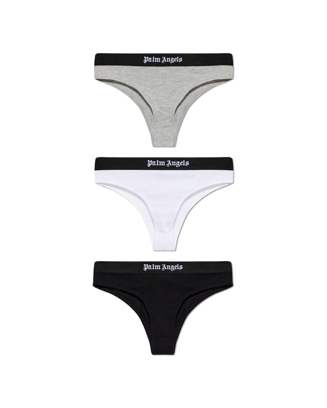 Palm Angels Gray Three-Pack Of Cotton Briefs