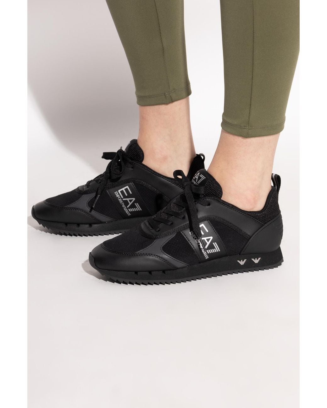 EA7 Black Sports Shoes With Logo