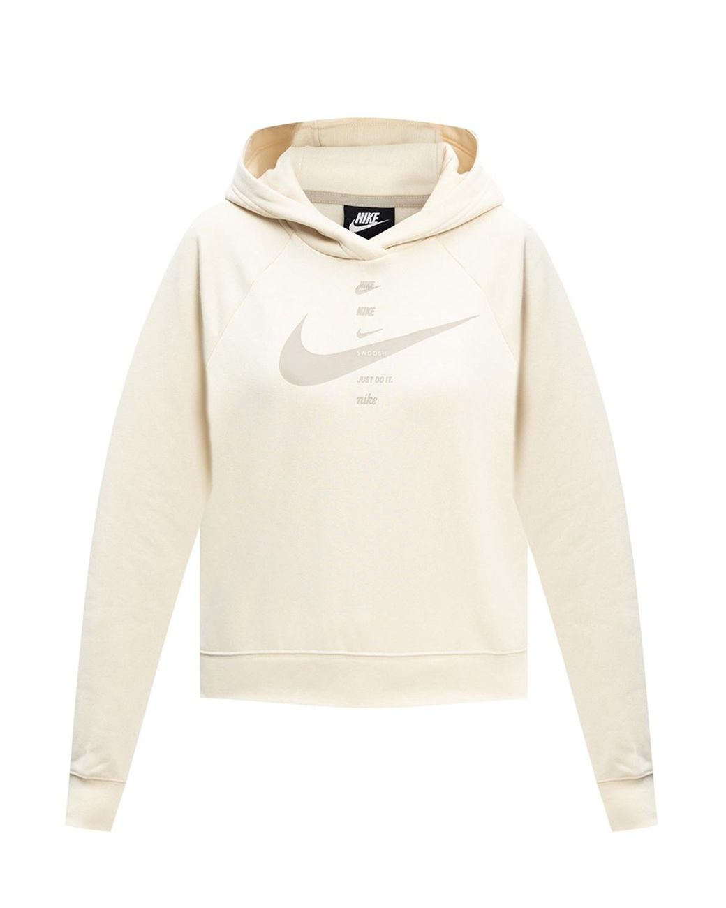 Nike Cropped Hoodie With Logo Cream in Natural Lyst