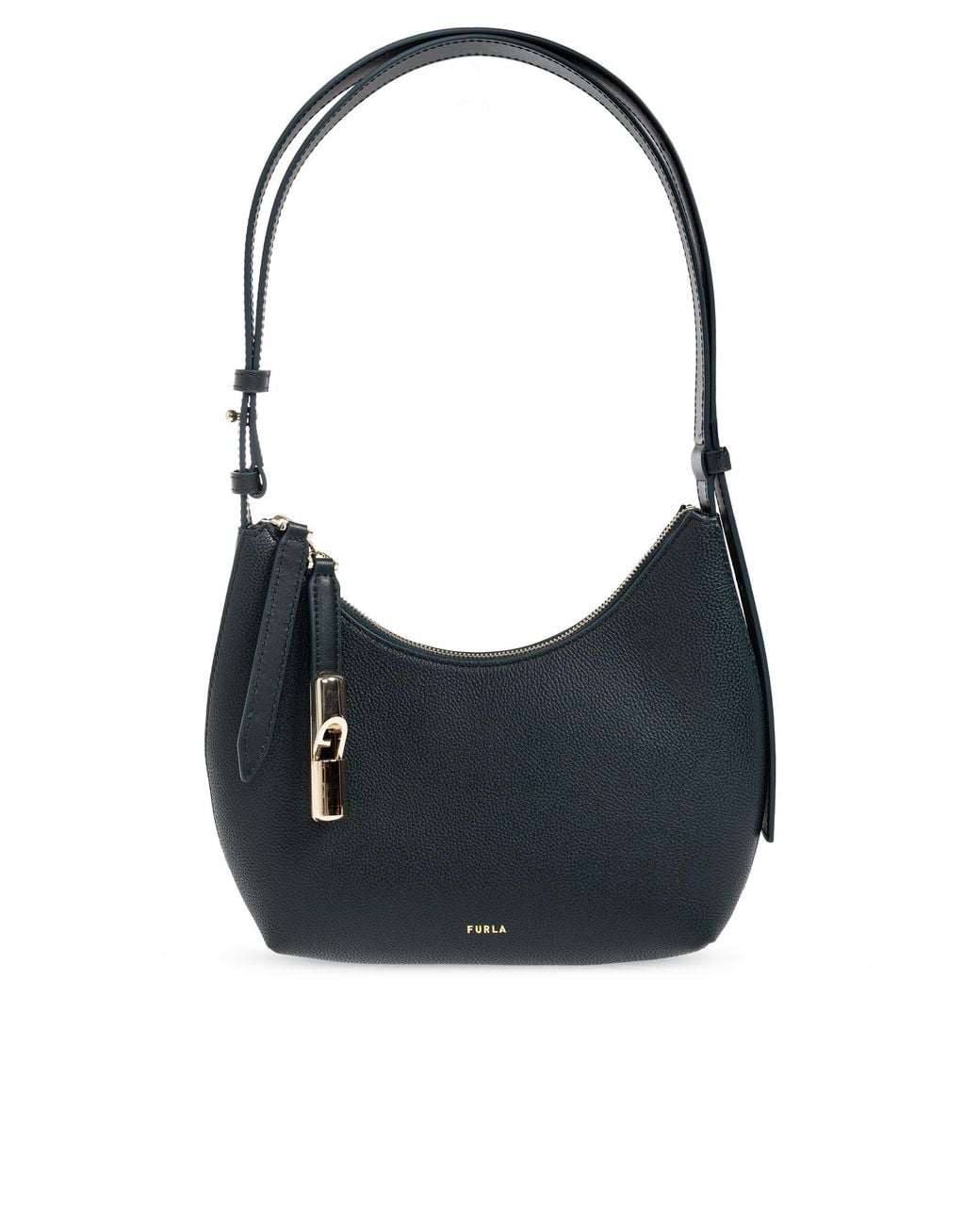 Furla Black Leather Bag 'Goccia S'