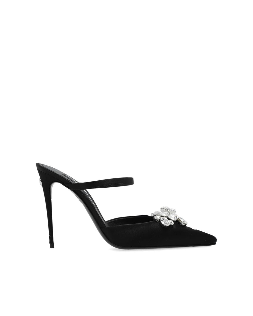 Dolce & Gabbana White Satiny Heeled Mules