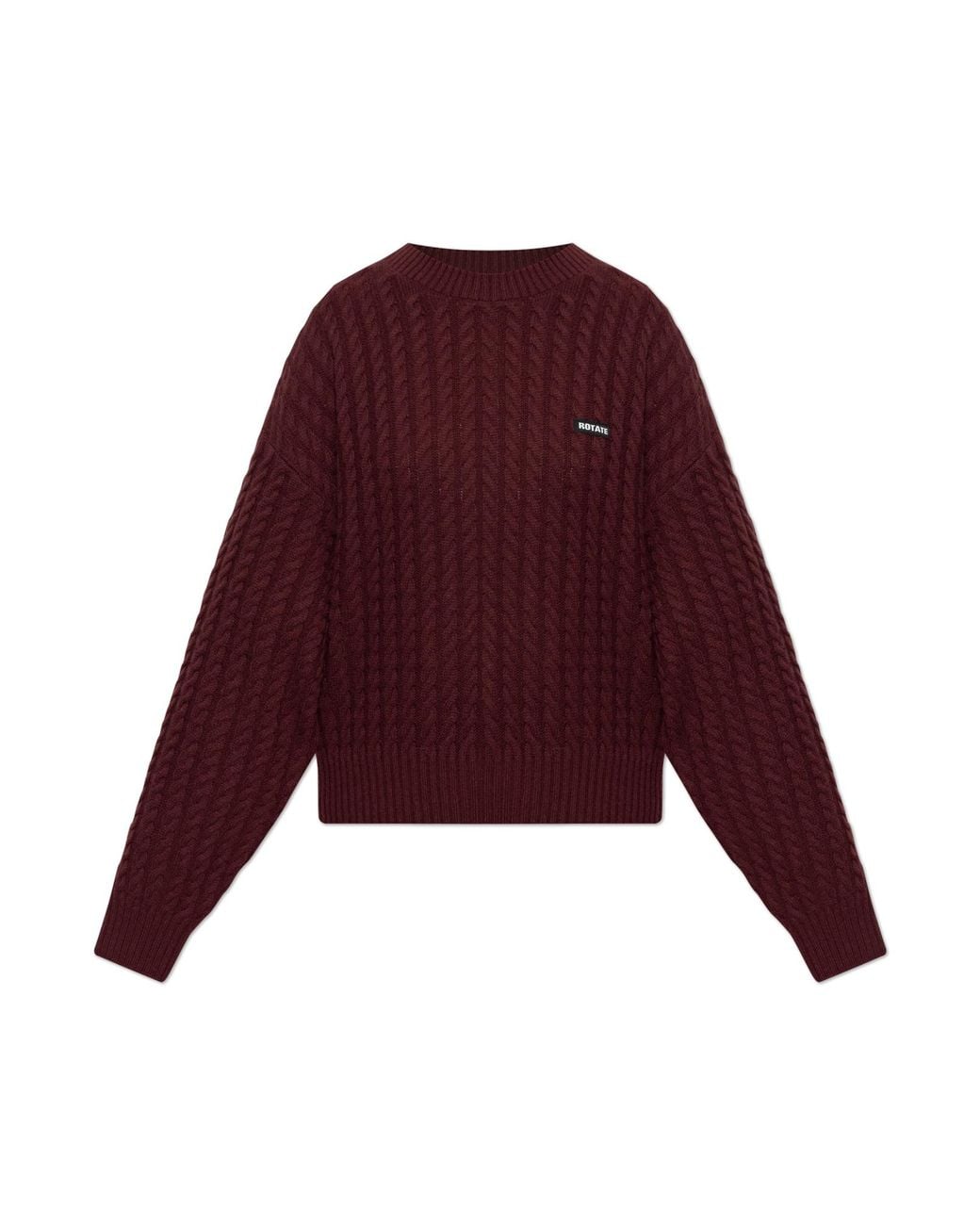 ROTATE BIRGER CHRISTENSEN Red Wool Sweater With Logo Patch