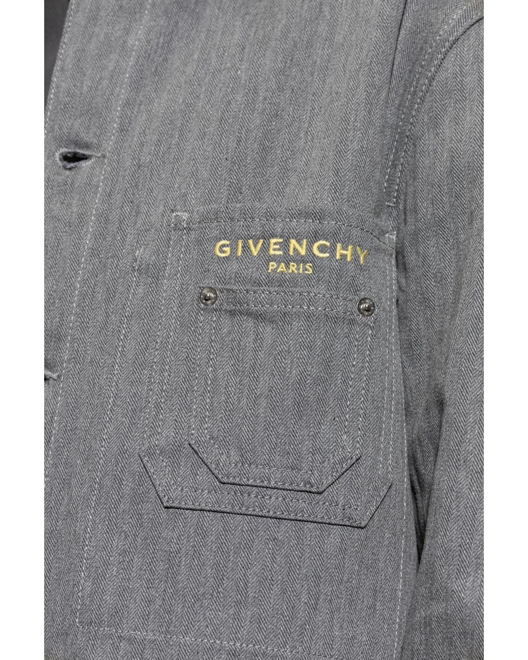 Givenchy Gray Denim Jacket With Logo for men