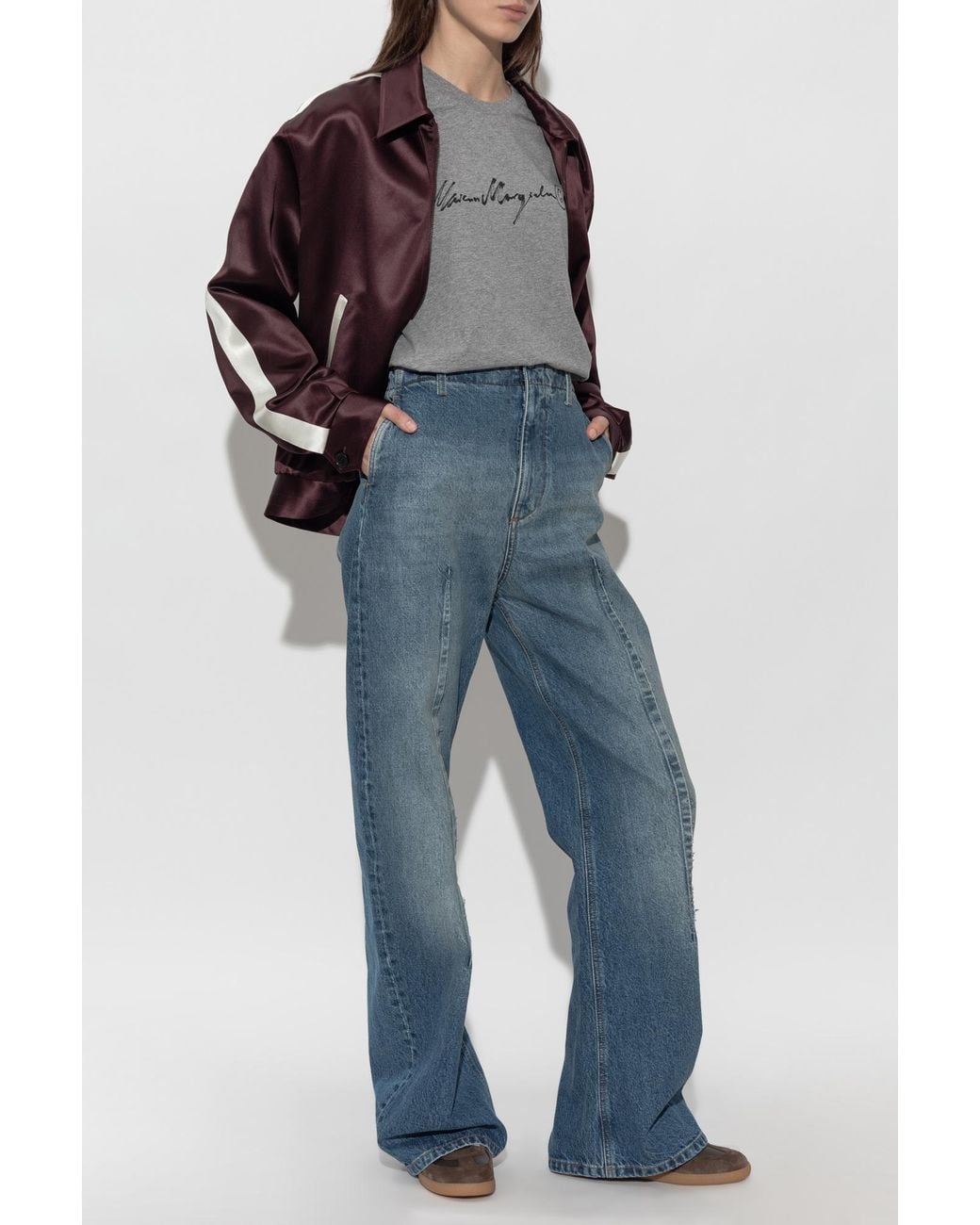 MM6 by Maison Margiela Gray T-Shirt With Printed Logo