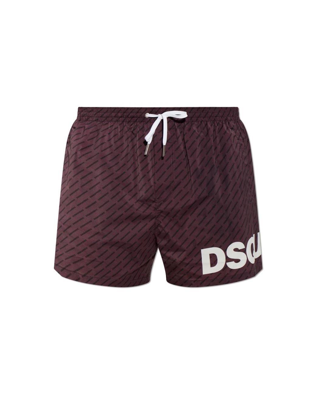 DSquared² Red Monogram Swim Shorts for men