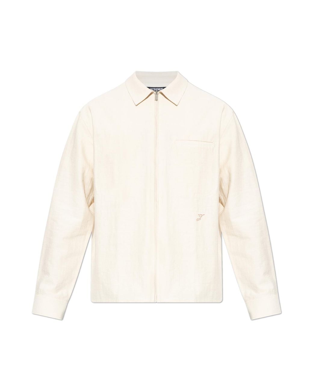 Jacquemus White Jacket With Embroidered Logo for men