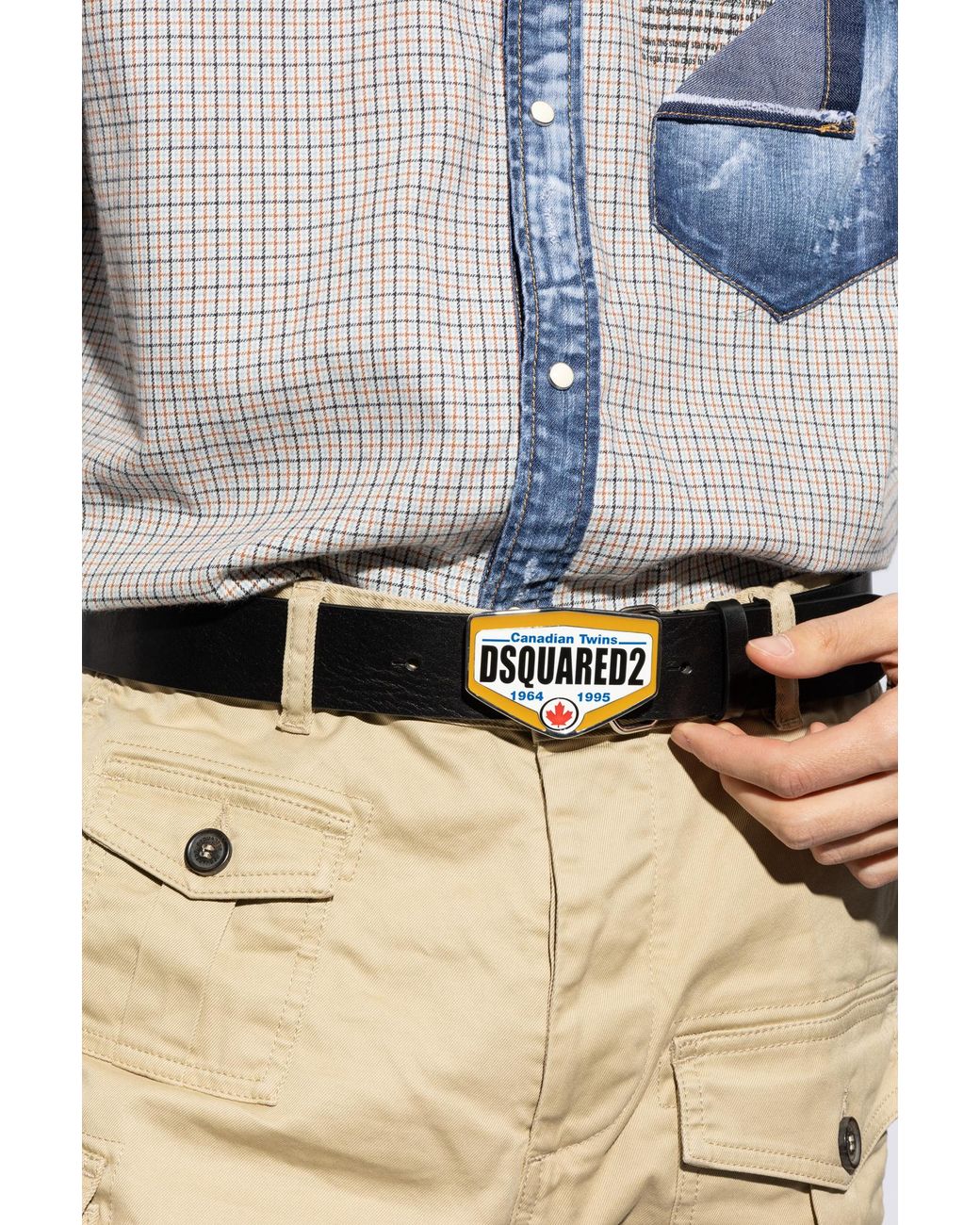 DSquared² Black Leather Belt for men