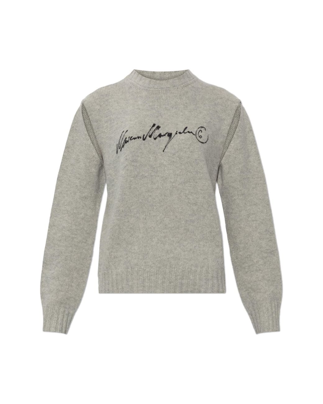MM6 by Maison Margiela Gray Sweater With Logo