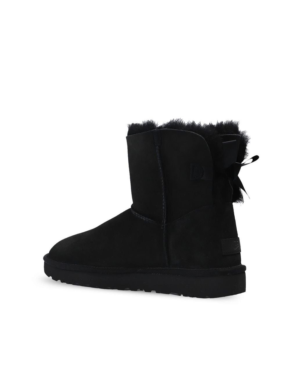 Ugg Black Mini Bailey Bow Ii Suede Shearling Winter Boots