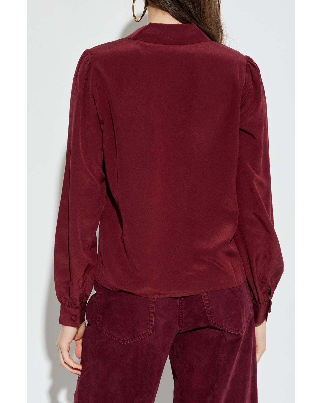 FRAME Red Silk Top