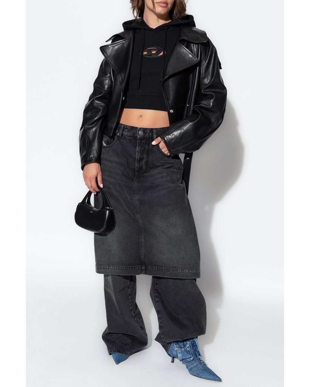 DIESEL Blue Sweatshirt With 'F-Slimmy-Hood-Od' Logo