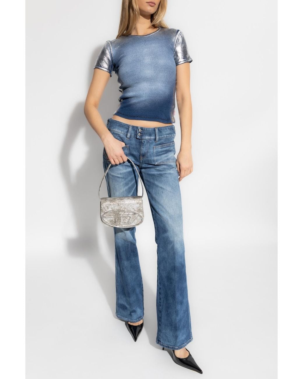 DIESEL Blue Top T-Ele-Long-Q1