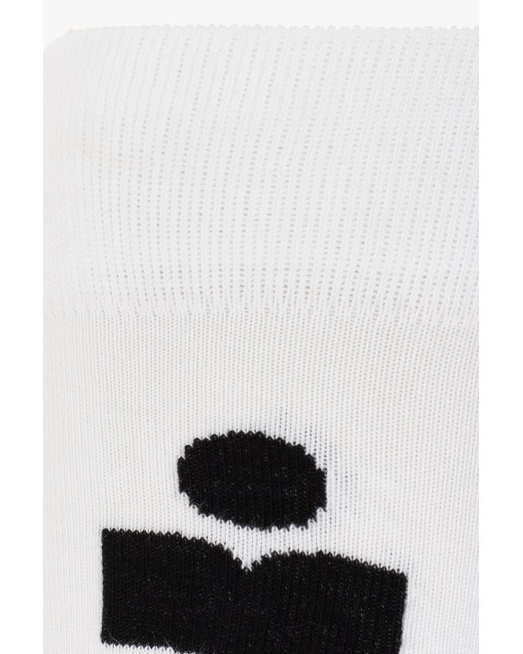 Isabel Marant White Long Socks With Logo