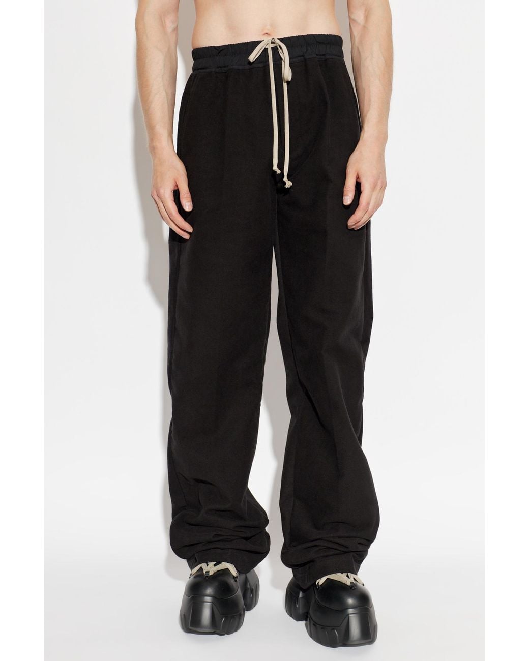 Rick Owens Black Wide-Leg Trousers for men