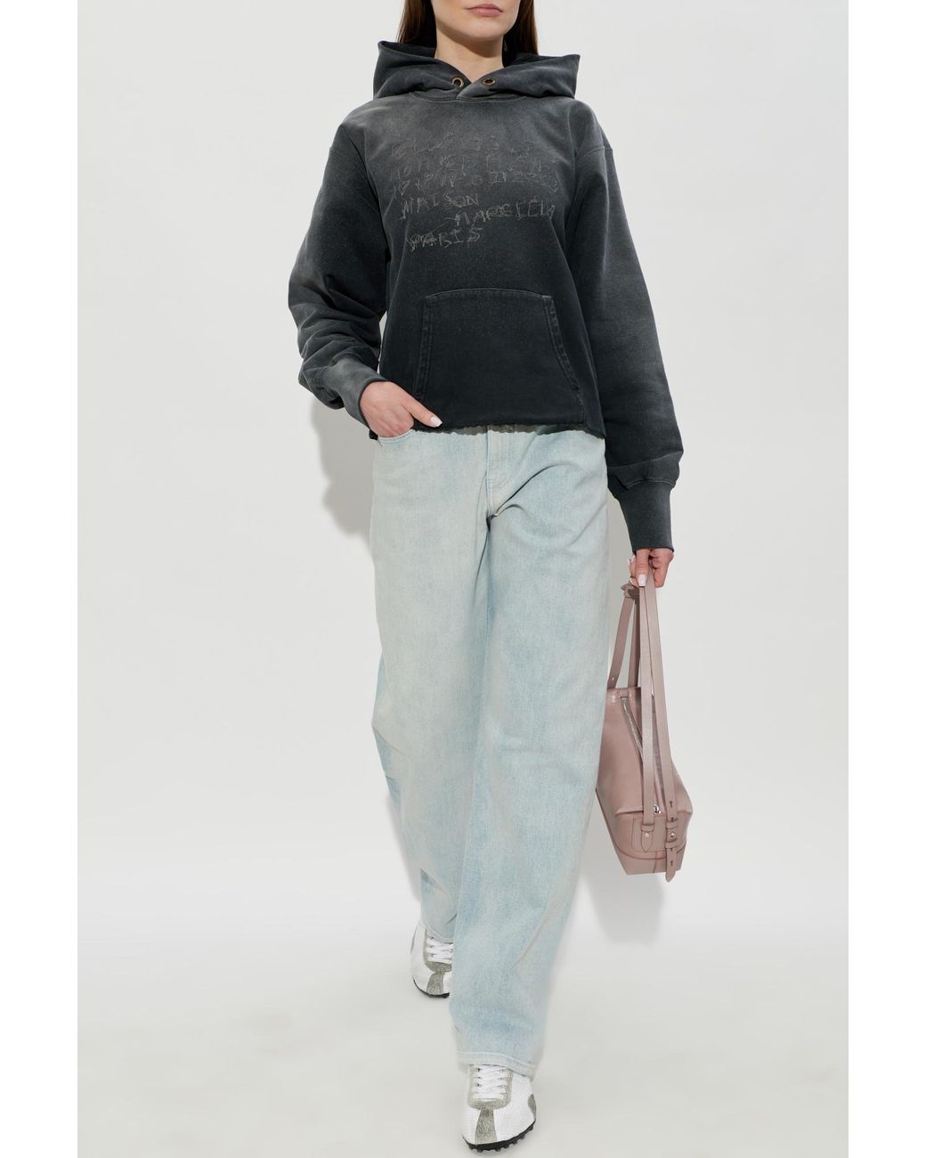 Maison Margiela Gray Sweatshirt With Embroidery