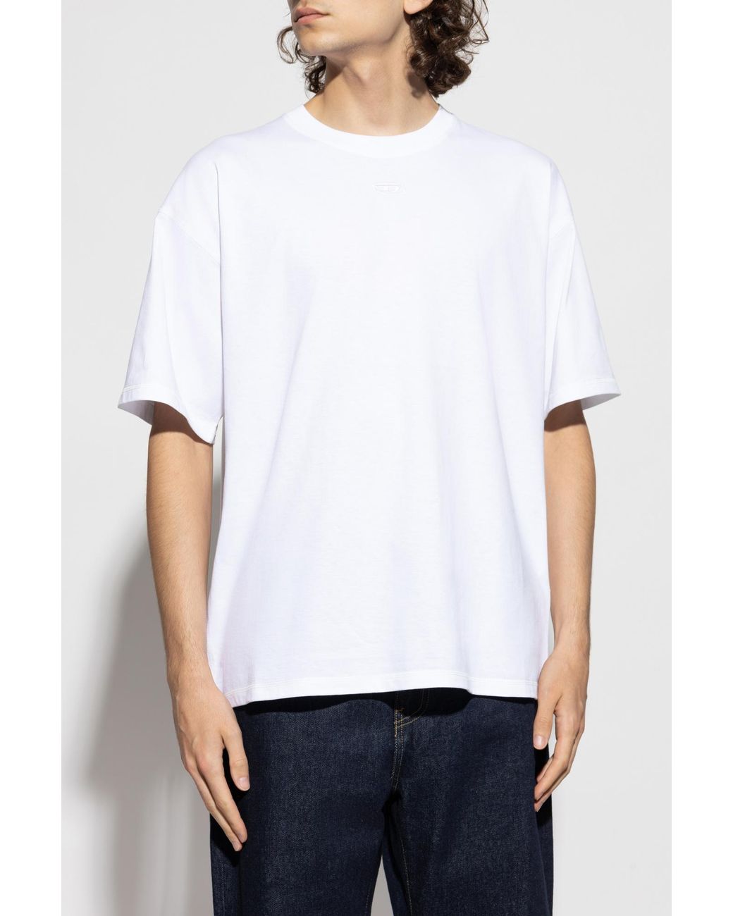DIESEL White T-Shirt 'T-Lucien-Ihbi' for men
