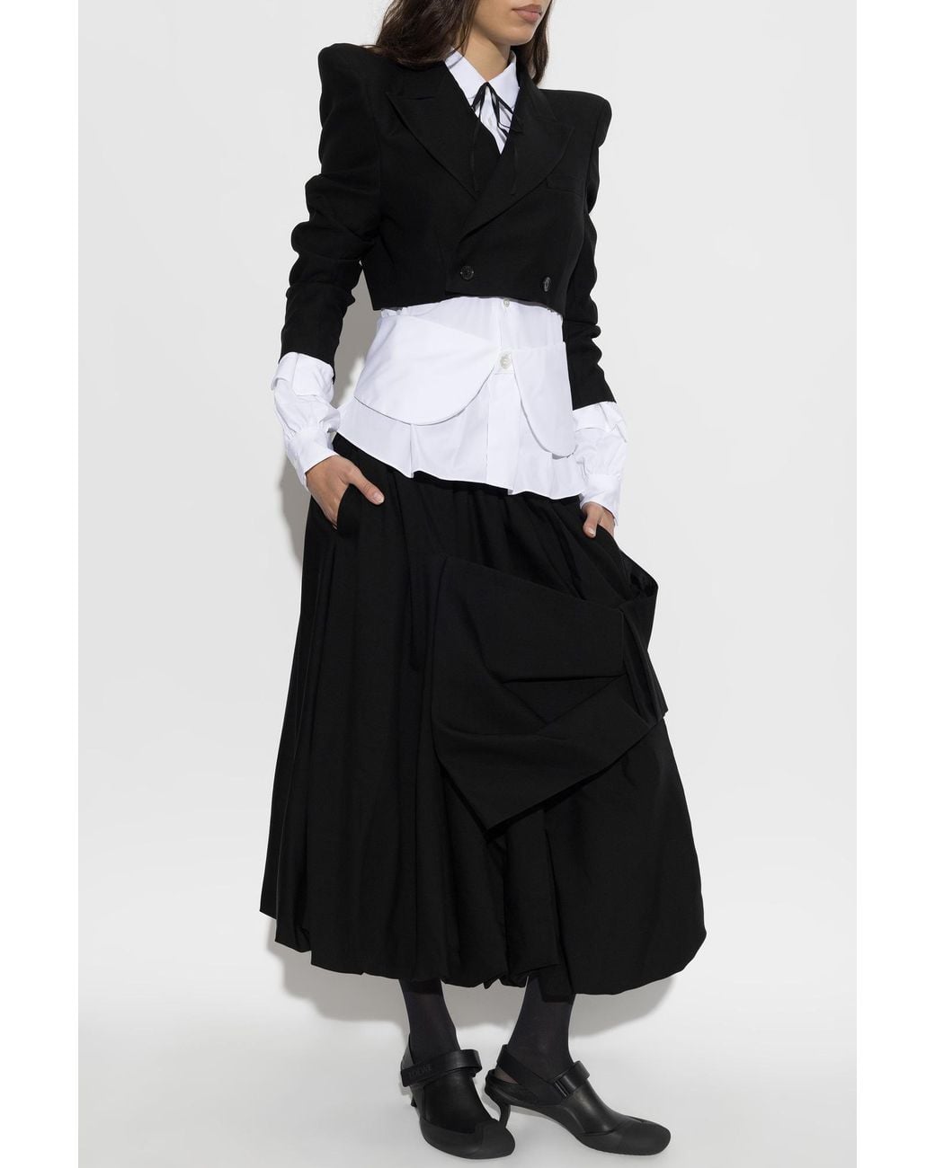 Comme des Garçons Black Wool Double-Breasted Blazer