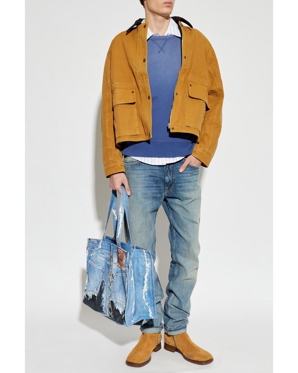Acne Blue Sweatshirt With Print for men
