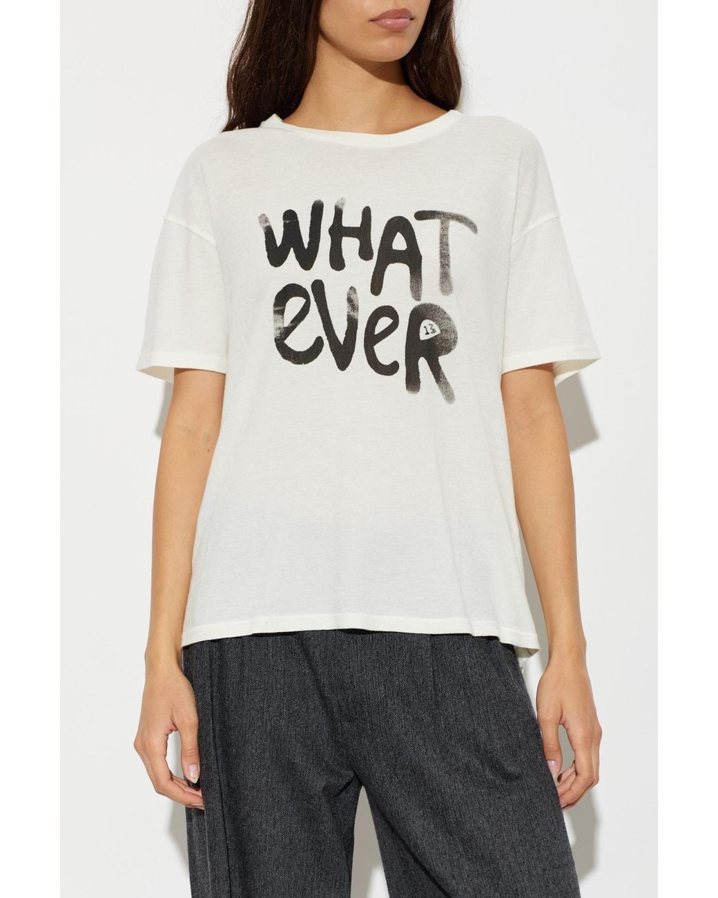 R13 White T-Shirt With Print