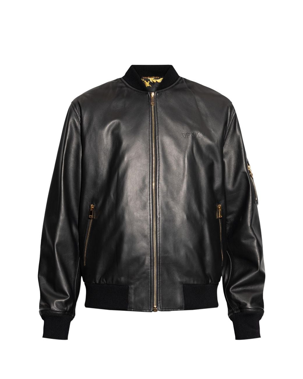 Versace Black Leather Jacket for men