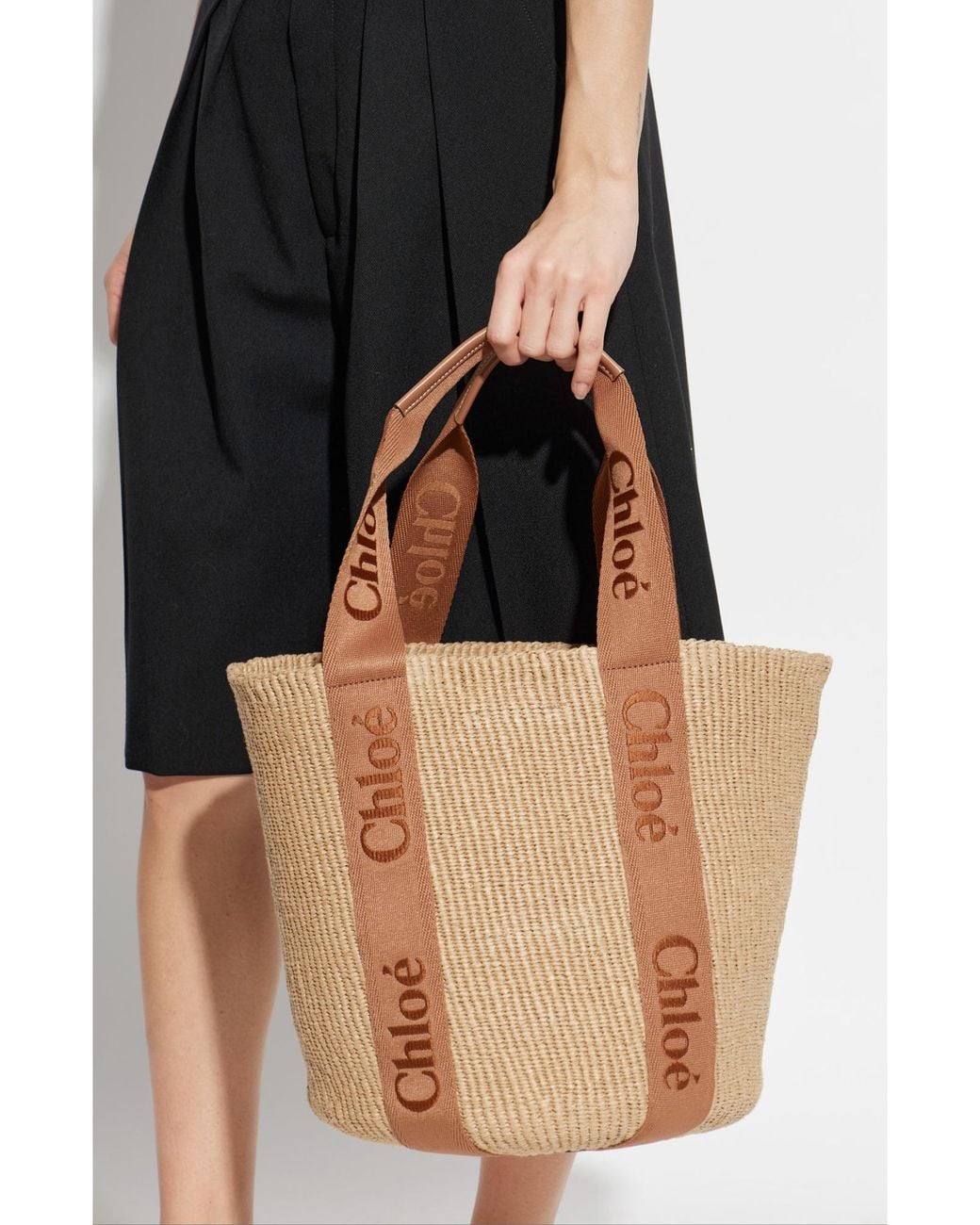 Chloé Brown "Woody Large" Shopper Bag
