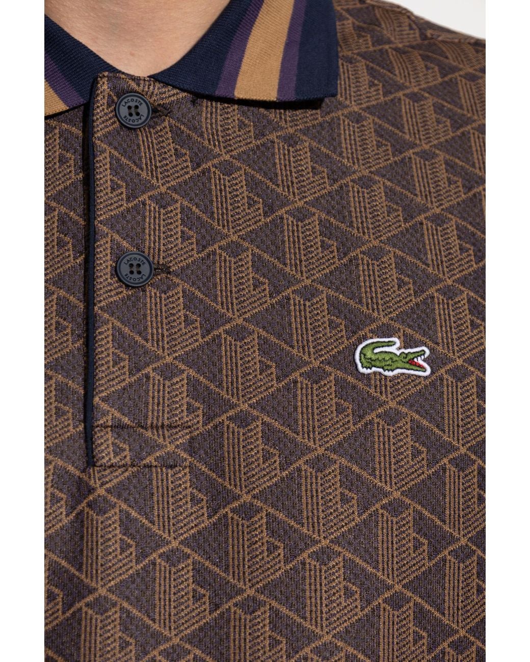 Lacoste Monogram Polo in Brown for Men | Lyst Canada