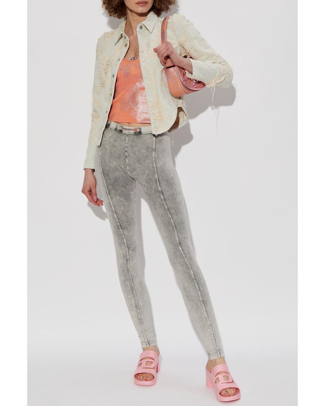 DIESEL Pink Ribbed Top M-Ismina