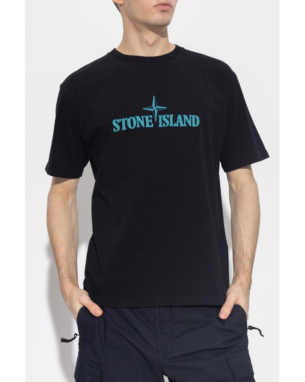 Stone Island T-shirt With Logo in Black for Men | Lyst Canada