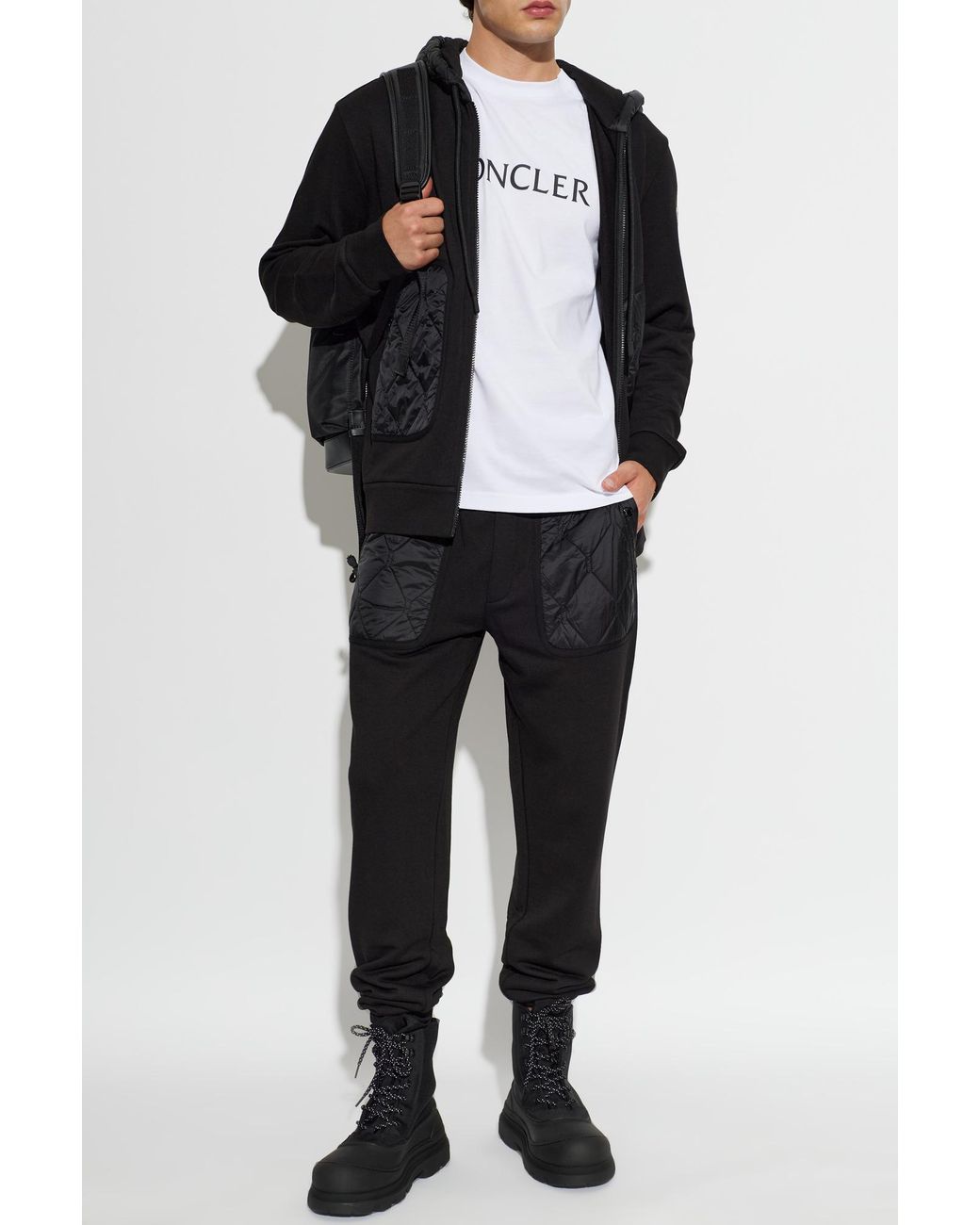 Moncler White T-Shirt With Logo for men