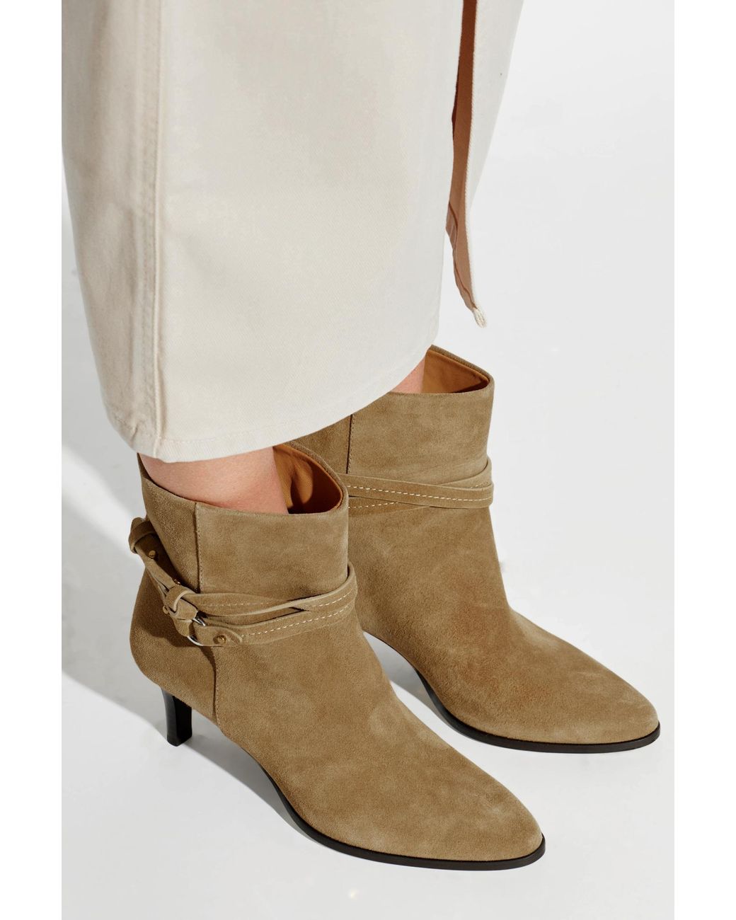 Isabel Marant Brown Heeled Ankle Boots "Meyli"
