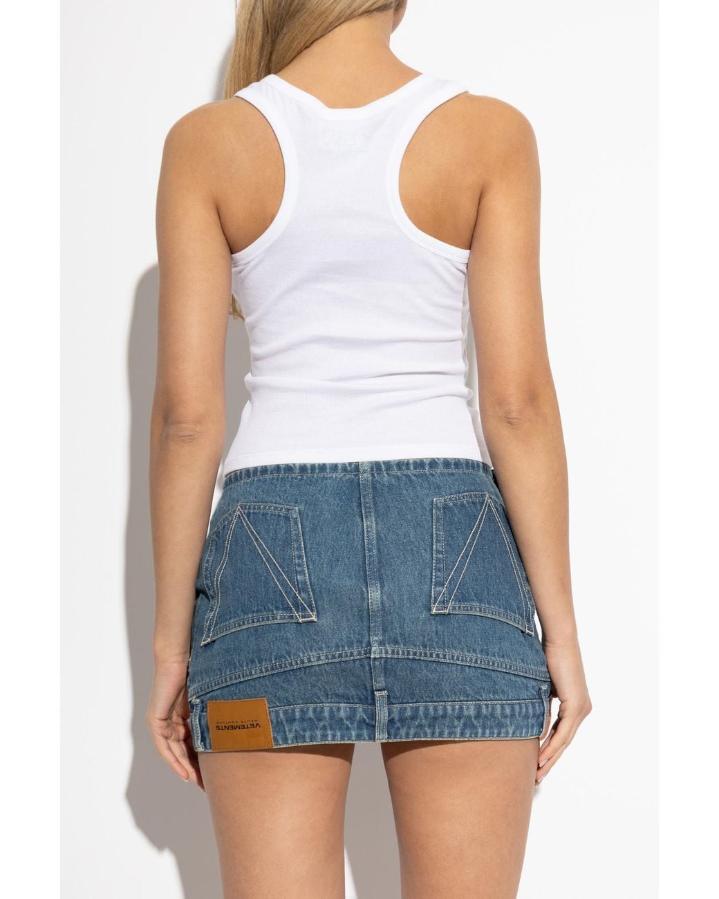 Vetements Blue Strappy Top
