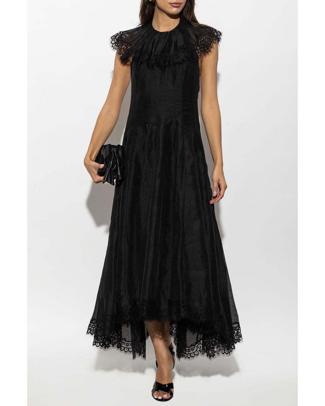Zimmermann Black Dress With Lace Finish
