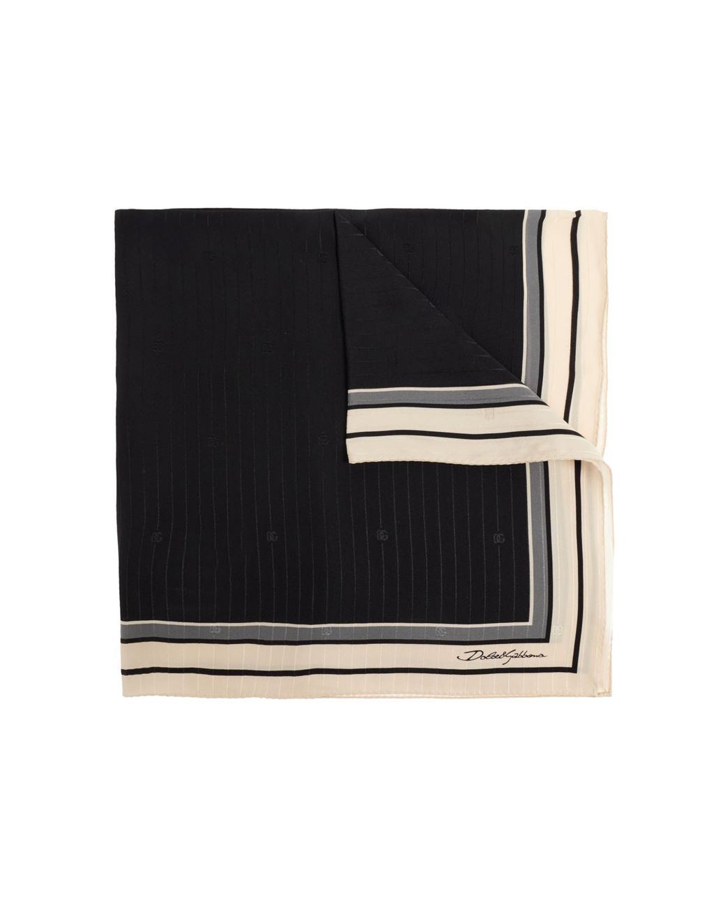 Dolce & Gabbana Black Silk Scarf for men