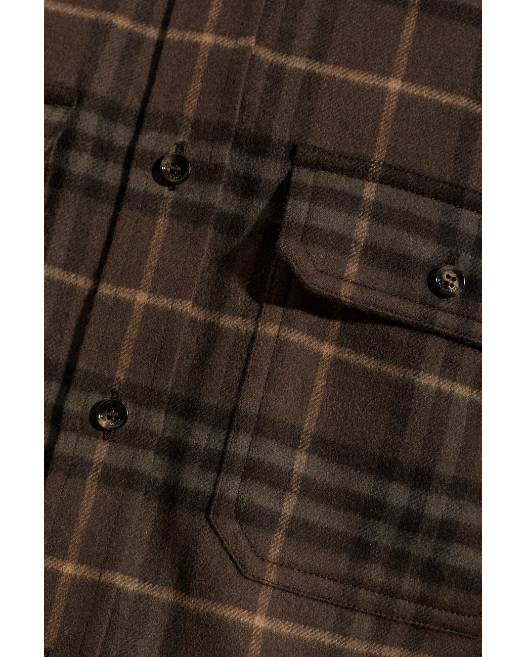 Burberry Brown Wool Shirt 'Cadoc' for men