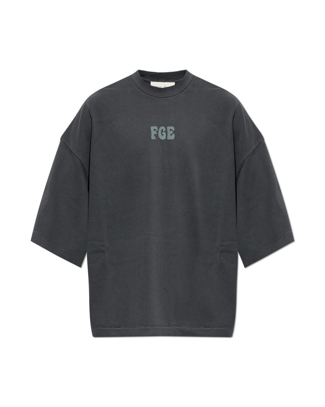 Fear Of God Gray Cotton T-Shirt With Print for men