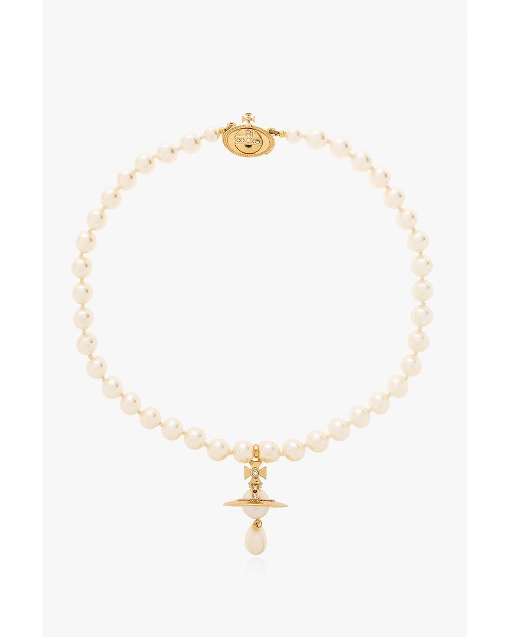 Vivienne Westwood White Choker Necklace With Pendant