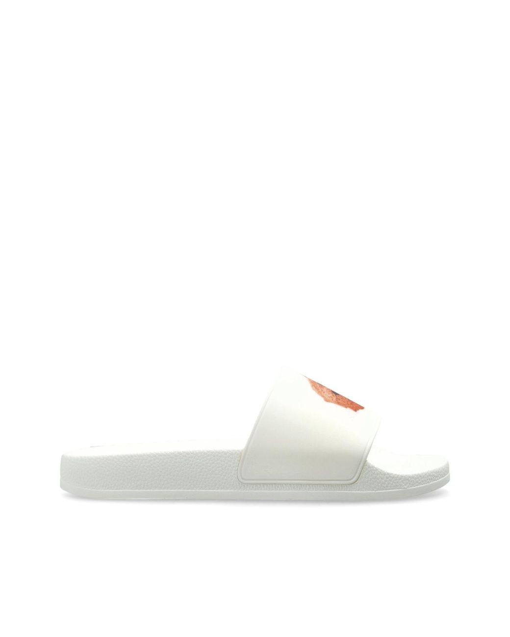 Palm Angels White Printed Slide Sandals