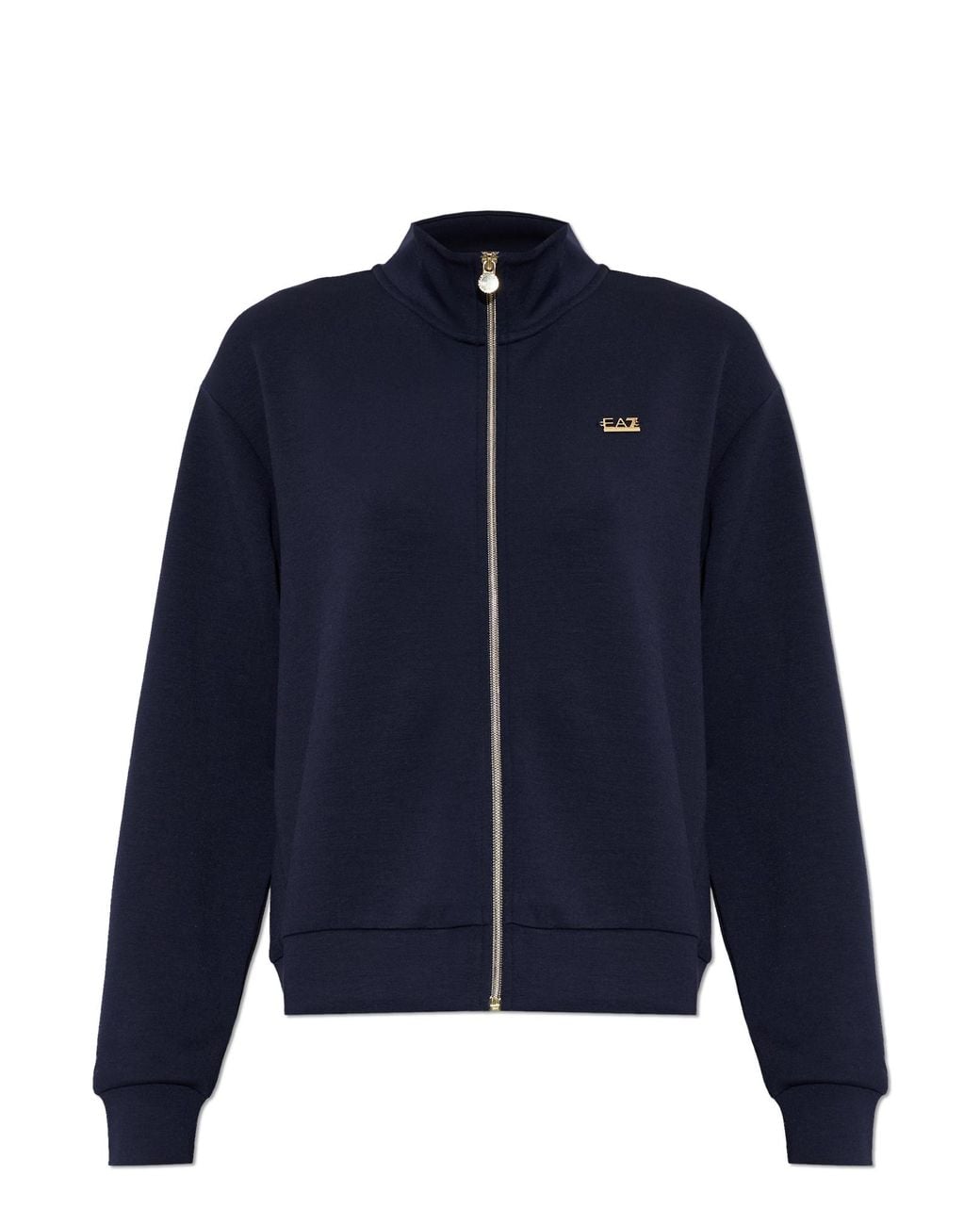 EA7 Blue Sweatshirt With Stand-Up Collar