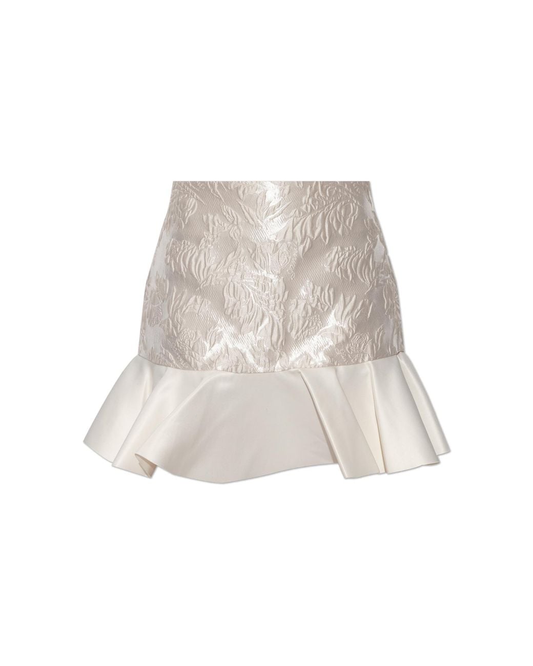 Ganni White Floral Motif Skirt