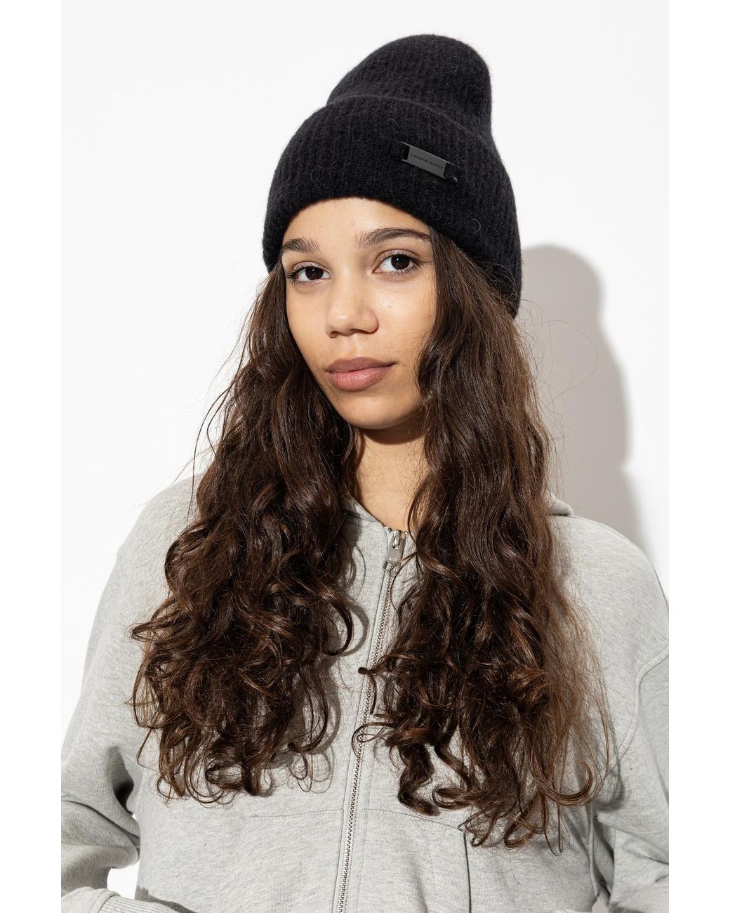 Canada Goose Black Wool Beanie Hat