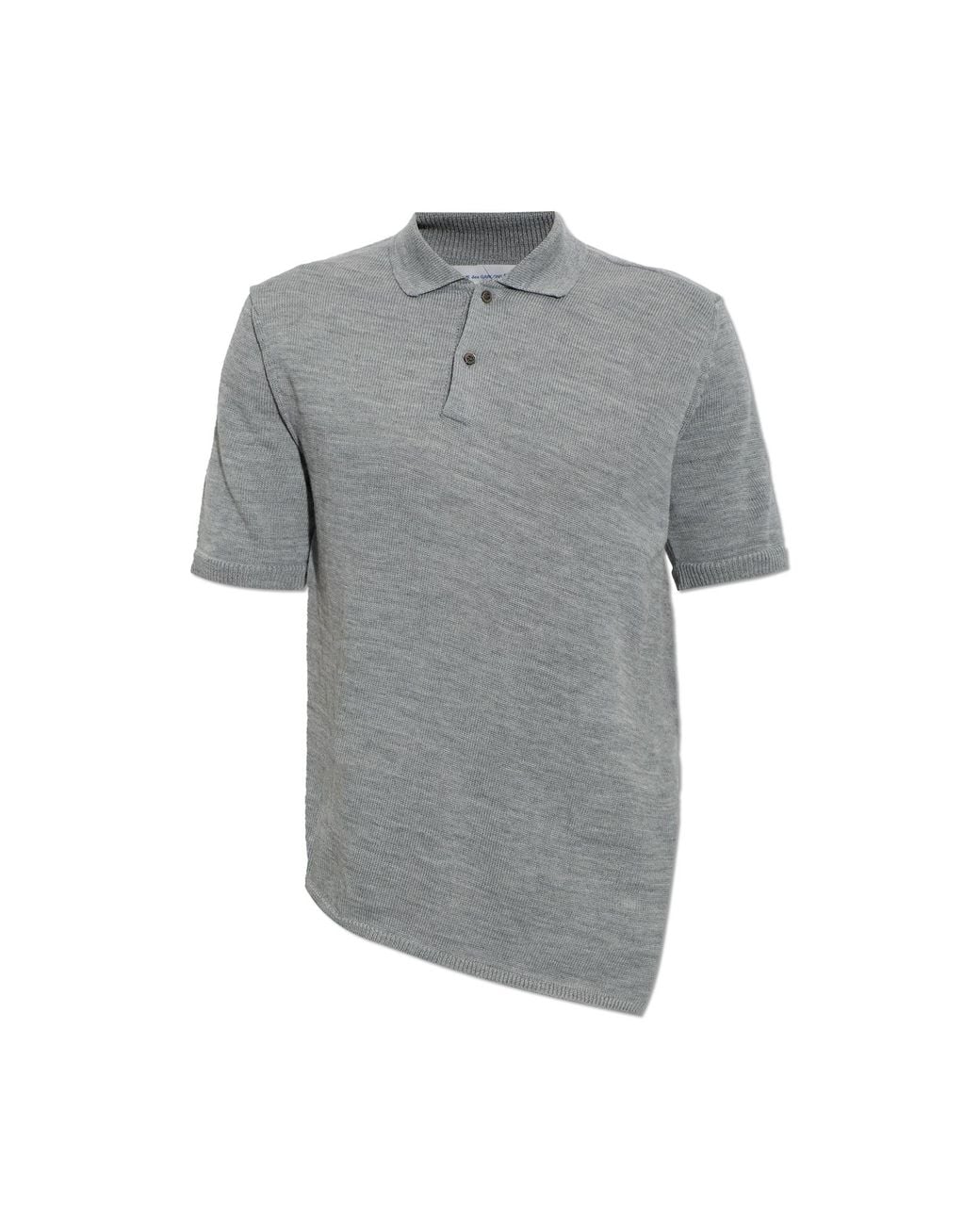 Comme des Garçons Gray Asymmetric Wool Polo for men
