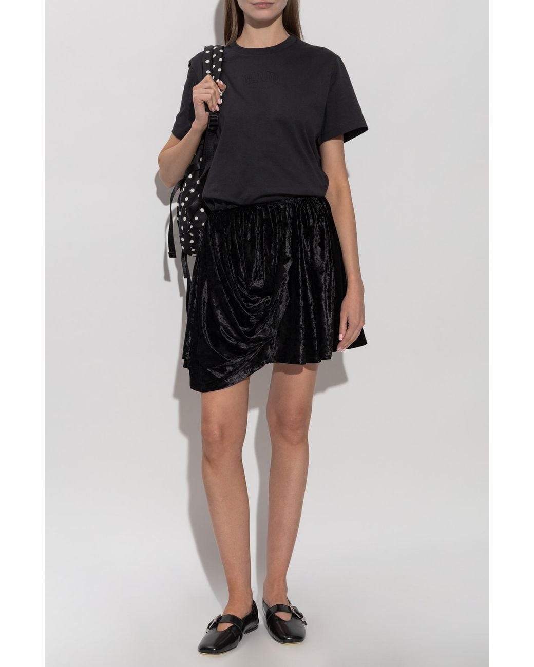 Ganni Black T-Shirt With Logo