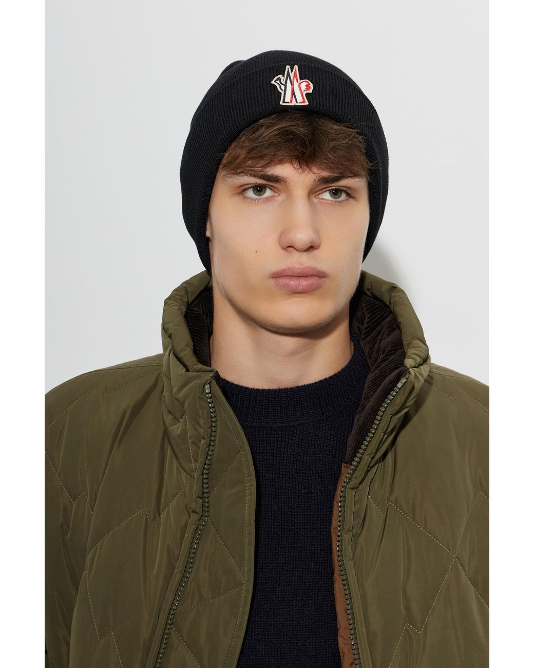 Moncler Black Après-Ski Beanie Hat for men