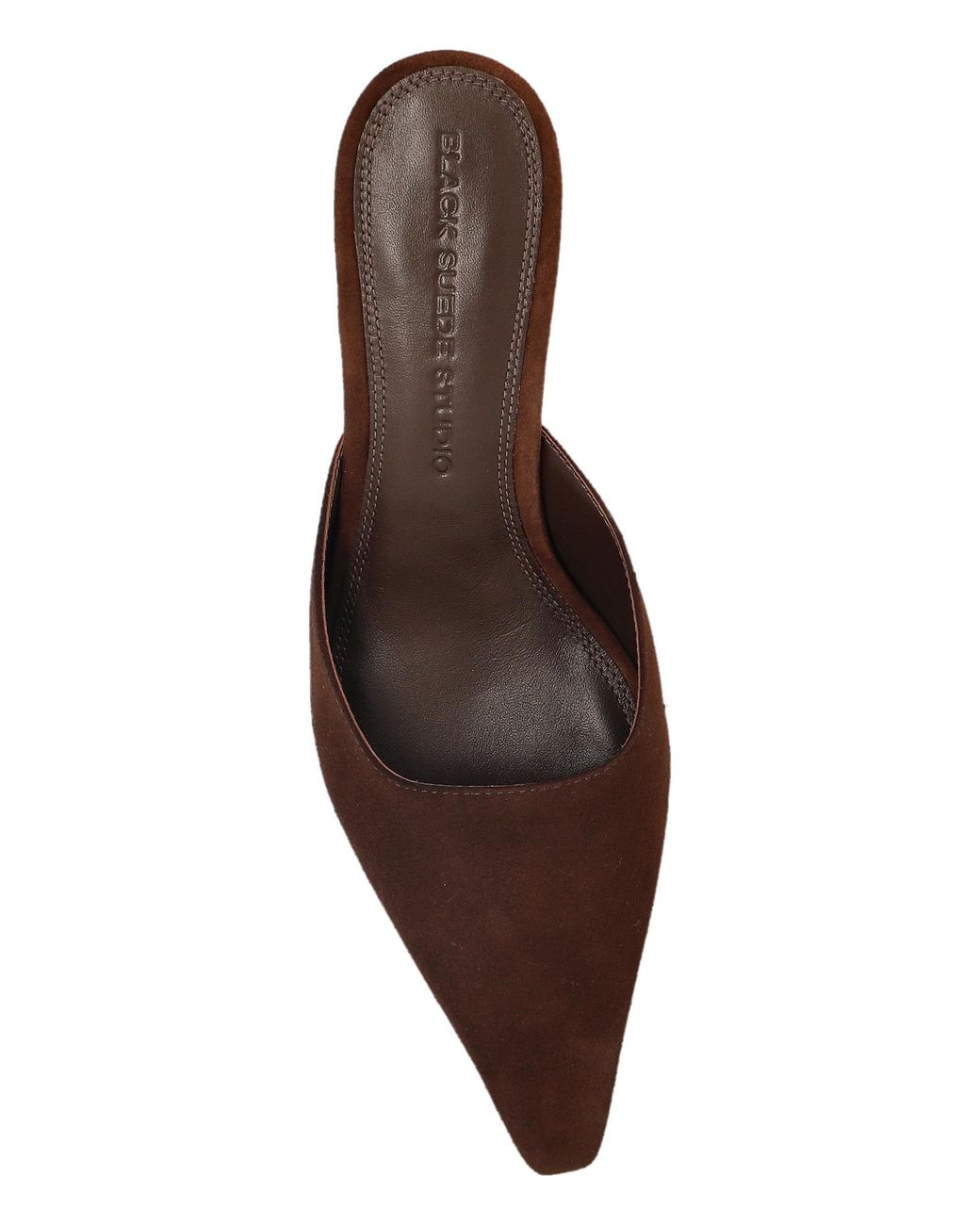 Black Suede Studio Brown Suede Heeled Mules 'Riley 50'
